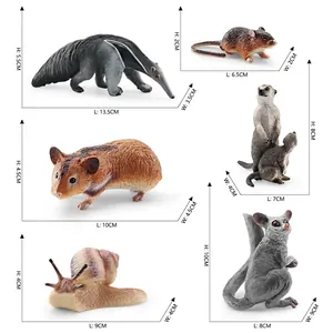Educational set of 6 lifelike forest animal models with size dimensions for kids