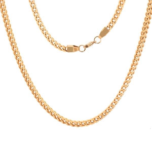 Collana a catena Cuban in acciaio al titanio dorato con chiusura a moschettone lucida