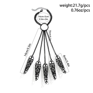 Bracciale ad anello punk gotico con dettagli su dimensioni e peso per gioielli da donna
