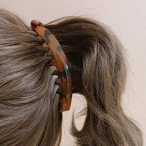 Fermaglio Per Capelli Banana Stampa Leopardata Tartarugato Plastica Torsione Verticale Supporto Per Coda Di Cavallo Per Donne Accessorio