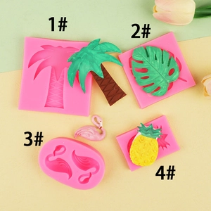 Stampo In Silicone Tropicale Fenicottero Foglia Monstera Palma Ananas Per Fondente Cioccolato Decorazione Torte DIY