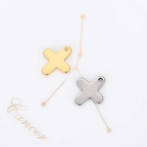 Brushed stainless steel cross pendants in gold and silver finish for jewelry making