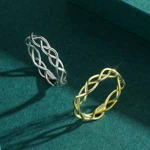 Bagues minimalistes en argent sterling S925 dorées et argentées au design évidé