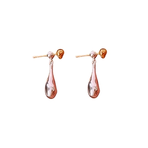Minimalist gold-plated teardrop earrings with a liquid metal design for women