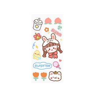 Cute cartoon rabbit girl PVC stickers set for scrapbooking and water bottle decoration