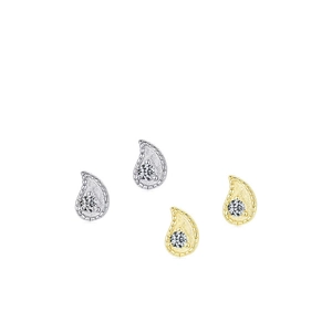 Minimalist S925 sterling silver geometric teardrop stud earrings in gold and silver set