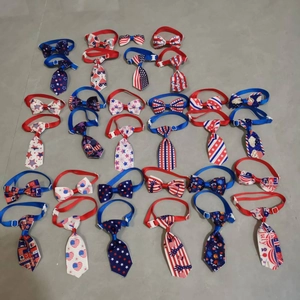 Noeuds papillon et cravates pour animaux motif USA avec étoiles et rayures rouges blanches bleues