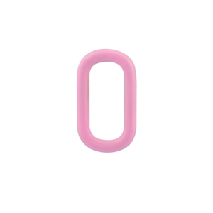 Detailed close-up of a pink oval resin link charm for DIY jewelry and bag accessories
