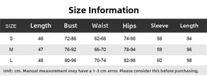 Detailed size chart for bodycon top and midi skirt set including length bust and waist measurements
