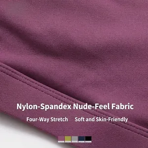 Gros plan du tissu extensible de yoga en nylon-spandex avec couture et cinq couleurs