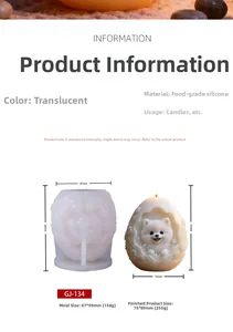 Macro view of food-grade silicone mold for Pomeranian relief egg-shaped candle DIY