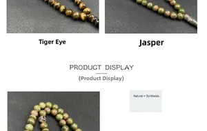 Detailed comparison of polished tiger eye and unakite stone beads for jewelry making