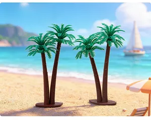 Detailansicht künstlicher Miniatur-Palmen für kreative DIY-Landschaftsdekoration