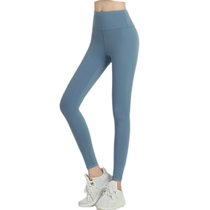 Pantalon de yoga bleu marine à taille haute avec détails ajourés pour le fitness