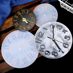 Molde de silicona para reloj DIY con números romanos y árabes para resina epoxi creativa
