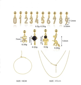 Detailed size and weight specs for gold S925 silver pendants and necklaces