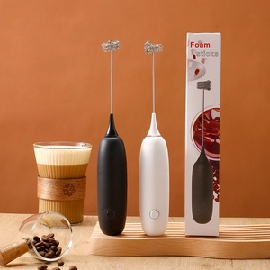 Handheld Electric Milk Frother Stainless Steel Whisk For Coffee Latte Hot Chocolate Battery Operated Foam Maker Portable