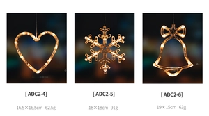 Detailed comparison of LED hanging lights in heart, snowflake, and bell shapes for decor