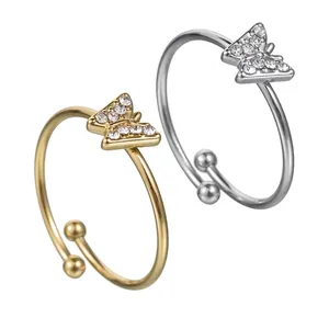 Schmetterling Verstellbarer Ring Edelstahl Zirkonia Eingelegt Luxus Retro Stil Schmuck Für Damen