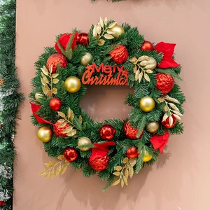 Christmas Wreath Artificial Pine Needle Decoration With Pine Cones Berries Ornaments For Front Door Wall Festive Decor