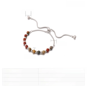 Detail showing 6mm natural turquoise beads and 10g adjustable stainless steel chain