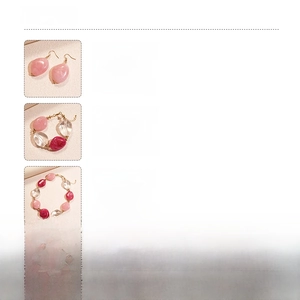 Detailed specs for acrylic pink irregular beaded necklace earring and bracelet set