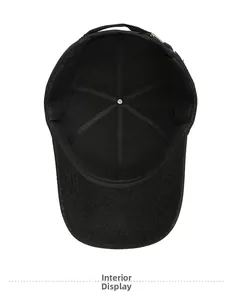 Macro view showing the cotton interior lining and adjustable metal buckle of the cap