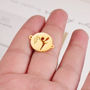 Hollow fairy angel charm in gold stainless steel for DIY jewelry making and crafts