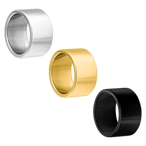 Anelli nuziali larghi 12mm in acciaio inossidabile per uomo nei colori oro, argento e nero