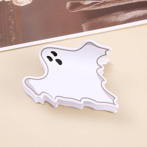 Molla per capelli a forma di fantasma di Halloween in acrilico bianco per acconciature