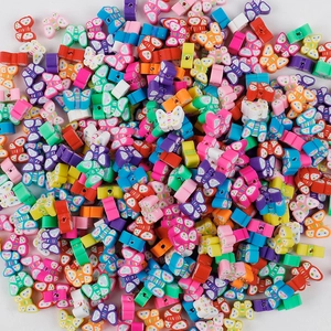 Colorful butterfly polymer clay beads assortment for DIY jewelry and phone charms making