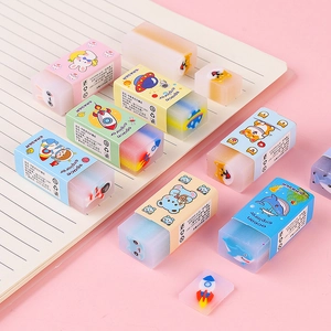 Creative cartoon slice erasers with astronaut and animal designs for school students