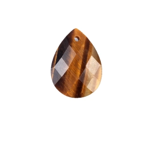 Faceted Tiger Eye drop pendant 13x18mm with teardrop cut for DIY necklace jewelry