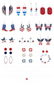 Detailed chart of Independence Day jewelry collection with dimensions and weight info