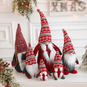 Décoration De Gnome De Noël Poupée Sans Visage Tricot Feutre Ornement Nordique Rudolph Tomte Pour Bureau Cheminée Maison