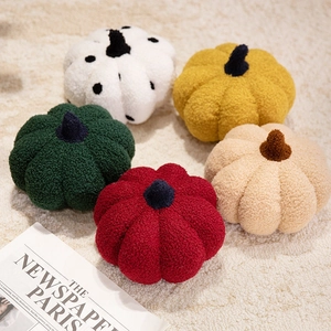 Pumpkin Plush Pillow Soft Teddy Velvet Decorative Cushion For Sofa Couch Halloween Home Decor Novelty Squash Toy