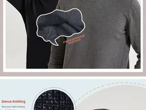 Close-up of thermal fleece lining and tight knit texture on winter hat and neck warmer