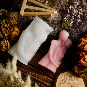 DIY silicone mold for romantic couple hugging candles and handmade plaster ornaments