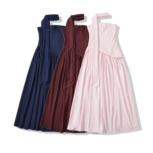 Abito Maxi Halter Spalle Scoperte Schiena Nuda Tinta Unita Poliestere Elegante Festa Sera Per Donne