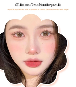 Detail showing soft peach blush makeup effect on skin with smooth gradient tones