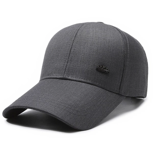 Men's dark gray baseball cap with extended brim and side metal star decoration