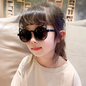 Cute kids sunglasses with cat ear frames and gradient lenses for boys and girls