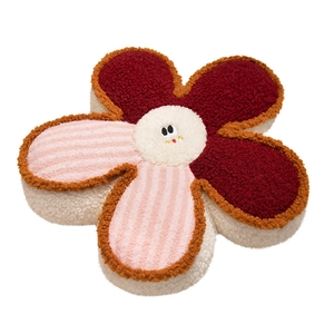 Soft cartoon smiling flower plush cushion decorative pillow for home sofa and floor