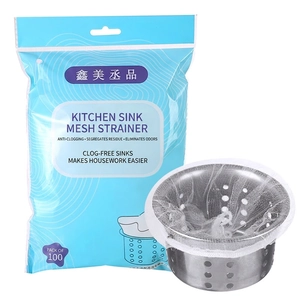 Lot de 100 filtres d'évier de cuisine avec bord élastique pour évacuation