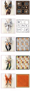 Detail showing vintage horse motif silk scarves with equestrian patterns and chain prints