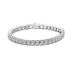 Elegant S925 sterling silver tennis bracelet featuring sparkling round D color moissanite