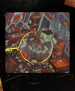 Close-up of Chinese horror aesthetic stickers featuring ghost bride illustration and details