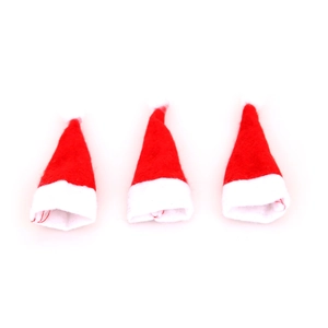 Mini red and white non-woven Christmas hats set for lollipops and holiday decor