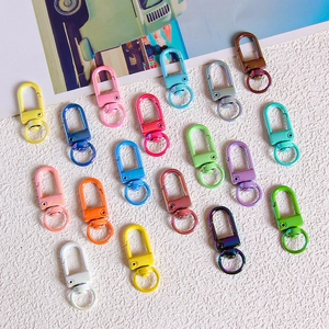 Swivel Snap Hooks Metal Lobster Clasp Keychains Colorful Rainbow Plating DIY Jewelry Making Findings Bag Accessories For Keyrings
