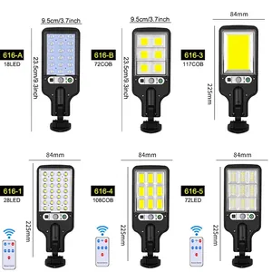 Solar outdoor motion sensor street lights with remote in six LED/COB specifications